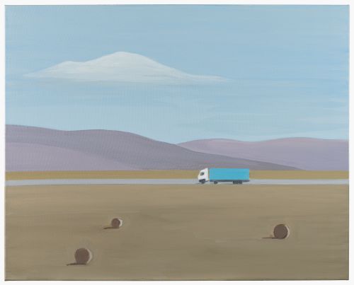 Haystacks and a Truck 